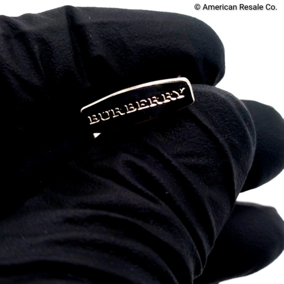 SALE! Vintage Burberry Nova Check Silver Signed Cufflinks - Picture 7 of 7